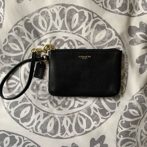 Coach black wristlet bag